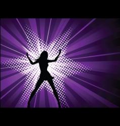 Sexy female on starburst vector image