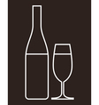 Glass of champagne and bottle vector image