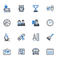 School and Education Icons Set 3 - Blue Series vector image