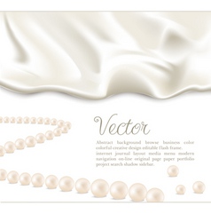 Silk and pearls background vector image