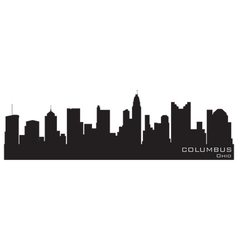 Columbus ohio skyline detailed silhouette vector image