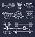 Fitness logos set hand sketched athletic Fitness logos set hand sketched athletic vector image