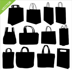 Shopping bag silhouettes vector image