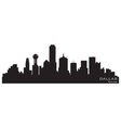 Dallas texas skyline detailed silhouette vector image