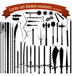 A large set bladed weapons vector image