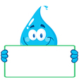 Water Drop Character Holding A Banner vector image