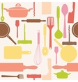 Seamless pattern of kitchen tools vector image