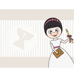 First Communion girl vector image