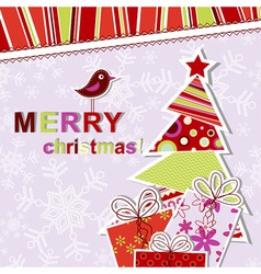 Template christmas greeting card vector image