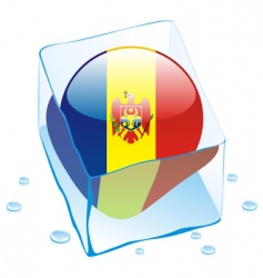 Frozen button flag of moldova vector image