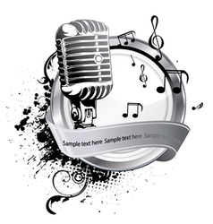 Microphone on a label vector image
