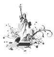 Statue with floral and splash vector image