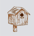 Nest box birdhouse vector image
