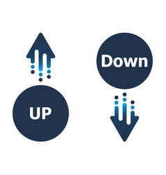 Trend up arrow flat icon Royalty Free Vector Image