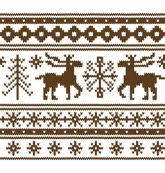 Seamless knitted christmas pattern vector image
