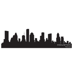 Houston texas skyline detailed silhouette vector image