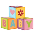 Babys letter cubes vector image
