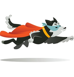 Flying super hero dog in the fly vector image