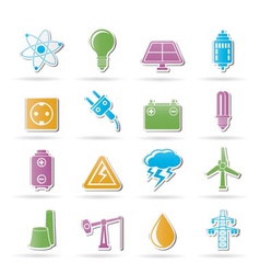Power and electricity industry icons vector image