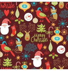 Seamless pattern with New Year elements vector image