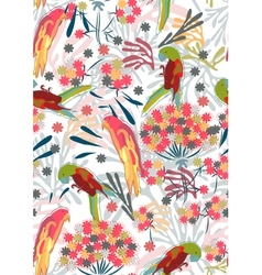 Seamless background with colorful birds vector image