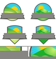 Farming Landscape Emblem Banners set vector image