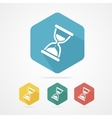 Flat Sand Glass Clock Icons Set vector image