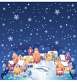 Winter night town vector image