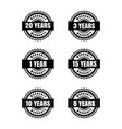 Black and white warranty labels set Black and white warranty labels set vector image