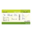 Plane ticket first class green vector image