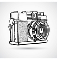 Vintage doodle camera hand-drawn vector image