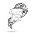 Wine Glass On The Doodle Circular Pattern Isolated vector image