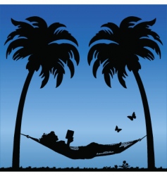 Woman in hammock vector image