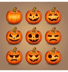 Halloween Pumpkins set vector image