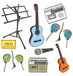Music items vector image