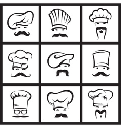 Mustachioed chefs set vector image