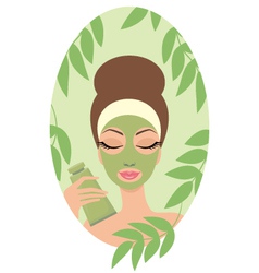 Woman with facial mask vector image