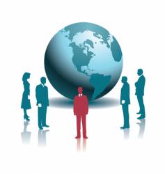 Businesspeople globe Businesspeople globe vector image