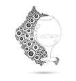 Wine Glass On The Doodle Circular Pattern Isolated vector image