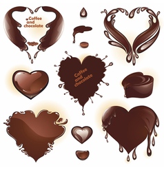 Drops and splashes in the shape of a heart vector image