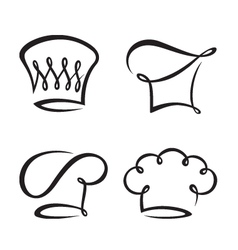 Set of chef hats vector image