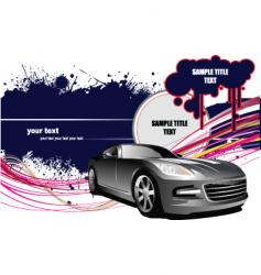 Grunge background with car vector image