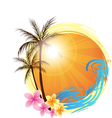 Round palm vector image
