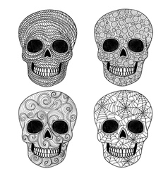 Ornament skull set vector image
