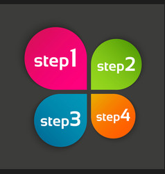 Colored leaf clover with four steps Colored leaf clover with four steps vector image