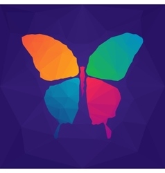 Colorful abstract polygonal butterfly vector image