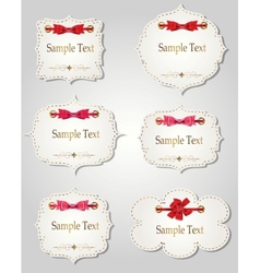 Set of different gift cards with ribbons design vector image