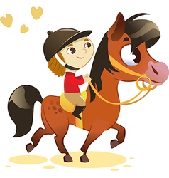 Child Riding Small Horse vector image