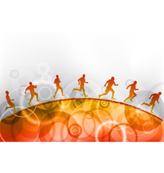Running on the red hill vector image