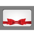 Holiday gift cards with red bow ribbon and place vector image